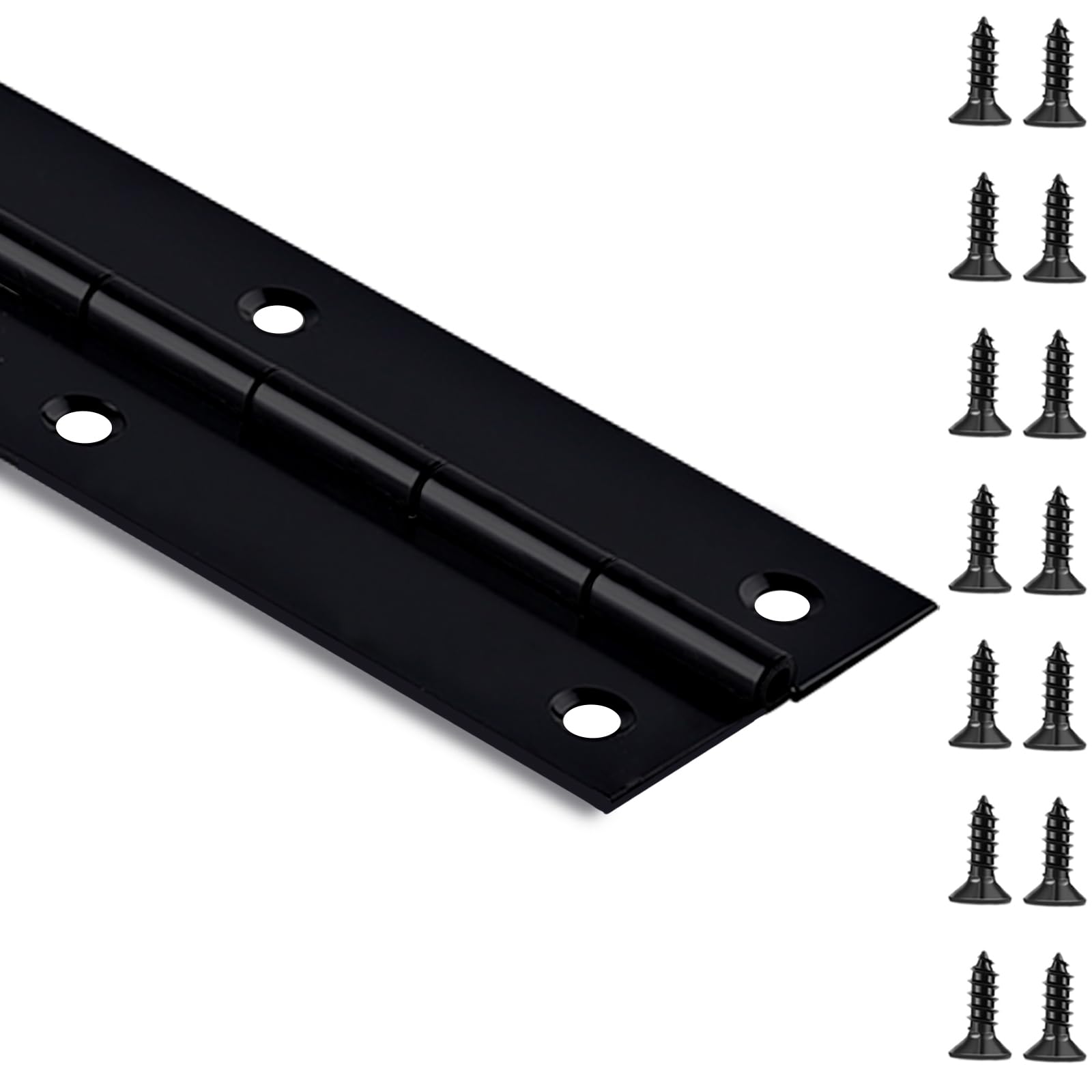 Photo 1 of ***LACKS HARDWARE***Black Piano Hinge 24 Inch x 2 Inch Heavy Duty Stainless Steel Piano Hinge Continuous Hinge for Cabinet, Door, DIY Wood Boxes, 0.047" Leaf Thickness