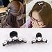 AKOAK 2 Pcs/Lot Crystal Pearl Hair Clip Black Claw Clip for Women/Baby Party Festival Rhinestone Hairpin