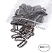 SWACC 100 Pcs U Shape Metailic Snap Clips ins for Hair Extension Hairpiece DIY Snap-Comb Wig Clips with Rubber (Brown, General U Shape 6 Holes)