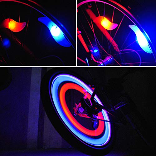 YuCool 10 Packs Bike Spoke Light, Colorful Bike Wheel Lights LED Bike Light with 10 Pcs CR2032 Batteries 10 Pcs Zip Ties for Bicycle Wheel Decoration-5 Colors