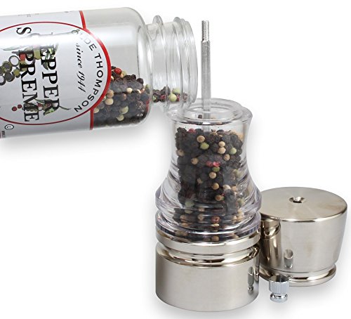 Olde Thompson Pepper Mill & Salt Shaker Set, 7", Red/Clear