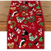 Yarcooly Christmas Table Runner 13&times;72 Inch New Year Xmas Home Party Decor | Christmas Festive Decor, Long Table Cover, Dining Ornament for Winter Holiday Seasonal Celebrations