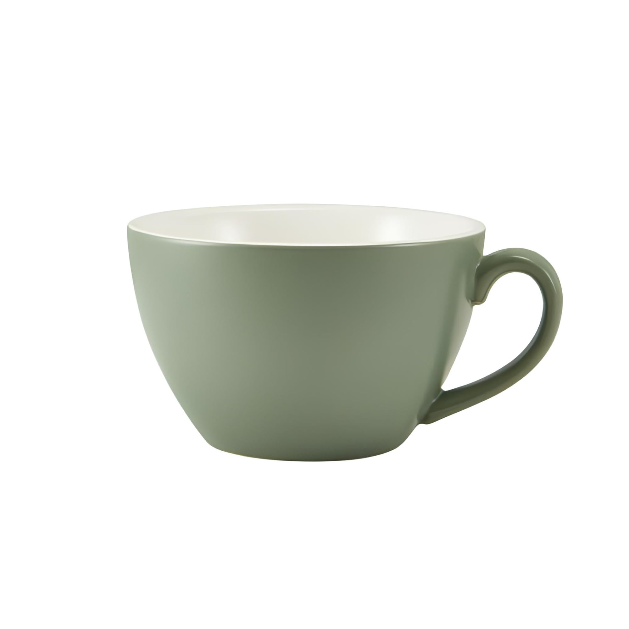 Genware Porcelain Matt Sage Bowl Shaped Cup 340ml / 12oz, 322134MSG, Pack of 6