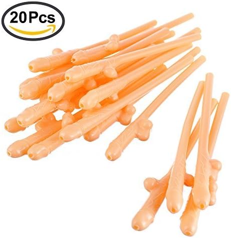 TTBD Bachelorette Party Drinking Straws, 20 Pcs Nude Color Straws Reusable