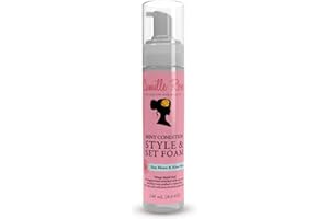 Camille Rose Mint Condition Style and Set Foam, with Aloe Vera and Sea Moss, for Extra Hold, Frizz Free Shine, and All Hair Types, 8 fl oz