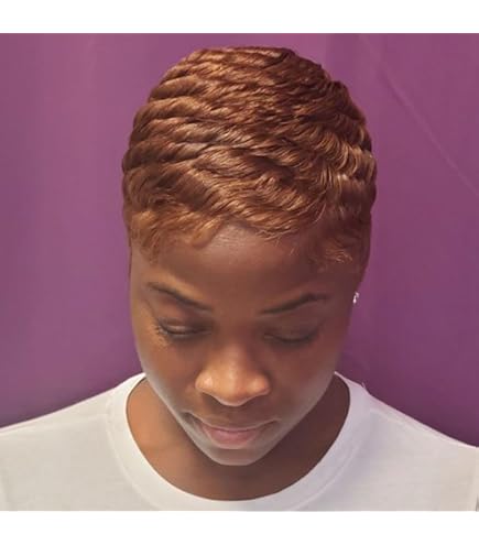Amazon.com : HAPPY&CC 613 Blonde Short Curly Pixie Cut Lace  display picture 2