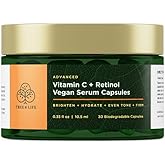 Tree of Life Vitamin C & Retinol Serum Capsules - Powerful, Hydration Formula - Skin Supplement - 35 fl oz, 30 Capsules
