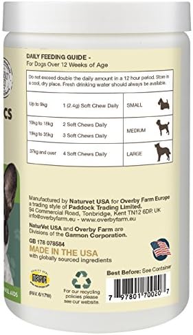 Overby Farm Advanced Digestive Probiotics Soft Chews for Dogs 60-Piece, 144 g, Brown, 60 Count (Pack of 1) - Image 4