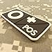 Mini First Aid Blood Type PVC Patch Black and White Glow Dark Compatible with Velcro PVC Patches for Hats,Plate Carrier,Ifak,First Aid Kit Patch (O Positive)