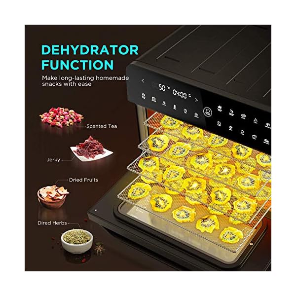 CalmDo 25L Air Fryer, 1800W Mini Oven Digital Multi Air Cooker with 12 Cooking Presets, Convection Oven with Dehydrator and 5 Accessories, Recipe Book Included