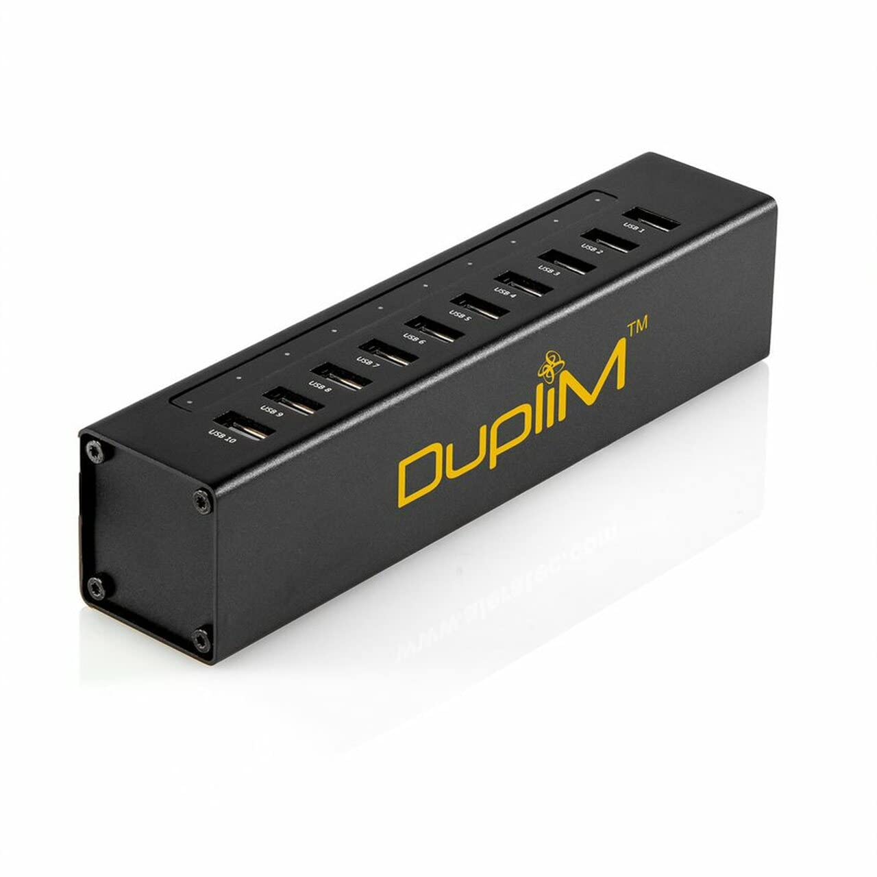 DupliM 1 to 10 Mini USB Flash Media Thumb Drive Duplicator Cloner Burner Computer Connected Compact Copier for MAC and PC
