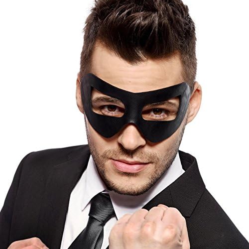 Classic - Black Masquerade Mask - Faux Leather - Party Mask - Cosplay Mask - Super Hero Mask - Men's - Mens - Unisex