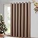 NICETOWN Blackout Blinds for Patio Door - Sliding Door Insulated Blackout Curtains, Extra Wide Curtain for Villa/Hall/Parlor (100 inches W x 84 inches L, Cappuccino)