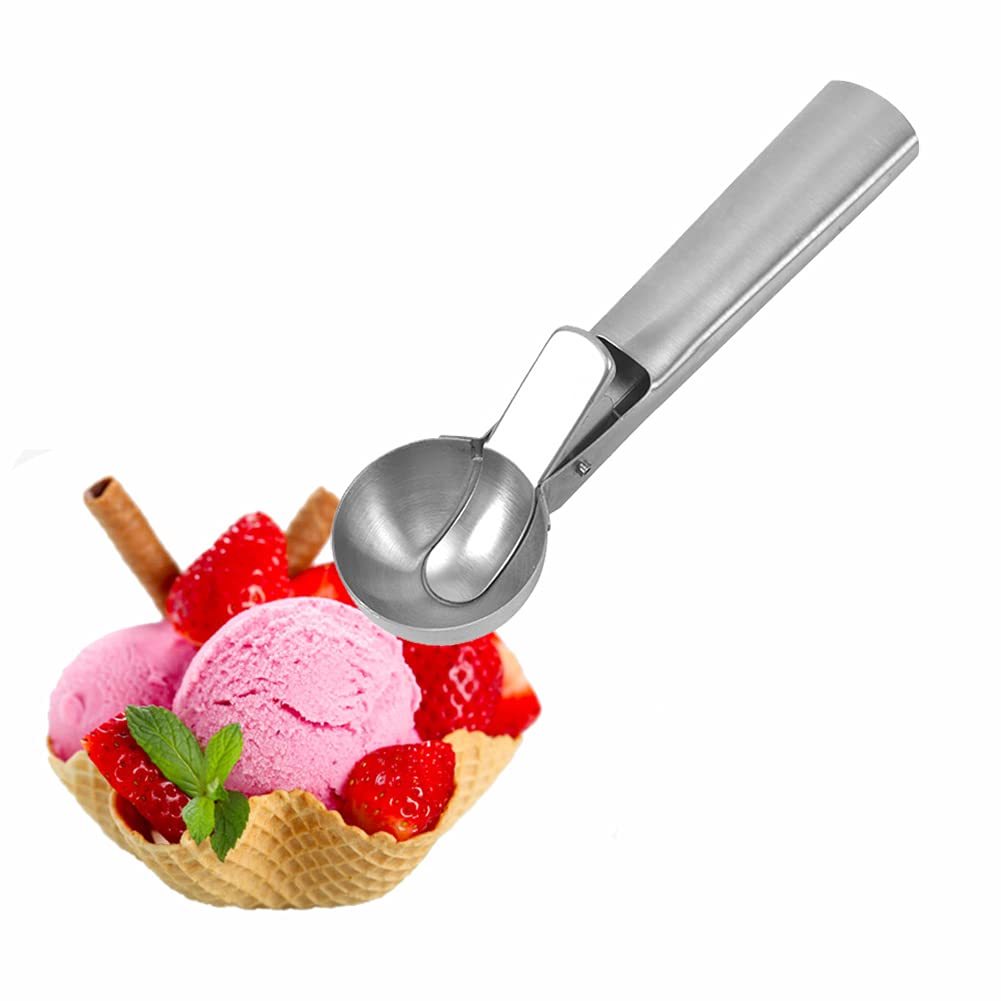 Ice Cream Scoop with Easy Trigger, 430 Stainless Steel Ball Spoon for Cookie Scoop for Ice Cream, Meatballs, Mellon Balls, Mashed Potatoes and Muffins
