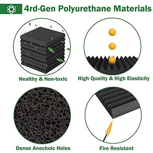 Adhesive NonToxic Sound Proof Foam Panels, 4thGen Corrugated Acoustic