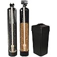 Fleck Combo Package Abundant Flow Built 5600SXT 48,000 Grain Water Softener with Upflow Filter (10% Resin with Carbon), Blue