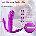 Wearable G Spot Vibrator, Wireless Silicone Clitoris Vibrating Dildo with Tongue Vibrator Clit Stimulation, Rechargeable Female Masturbation Vagina Massager Adult Toys for Women & Couple