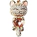 Bro'Bear Cute Kitten Sparkling Keychain Blingbling Crystal Rhinestone Handbag Charm for Cat Animal Lovers Diamond Kitty Key Ring/Chain Holder Purse Car Hanging Pendant Decoration Gift (Champagne)