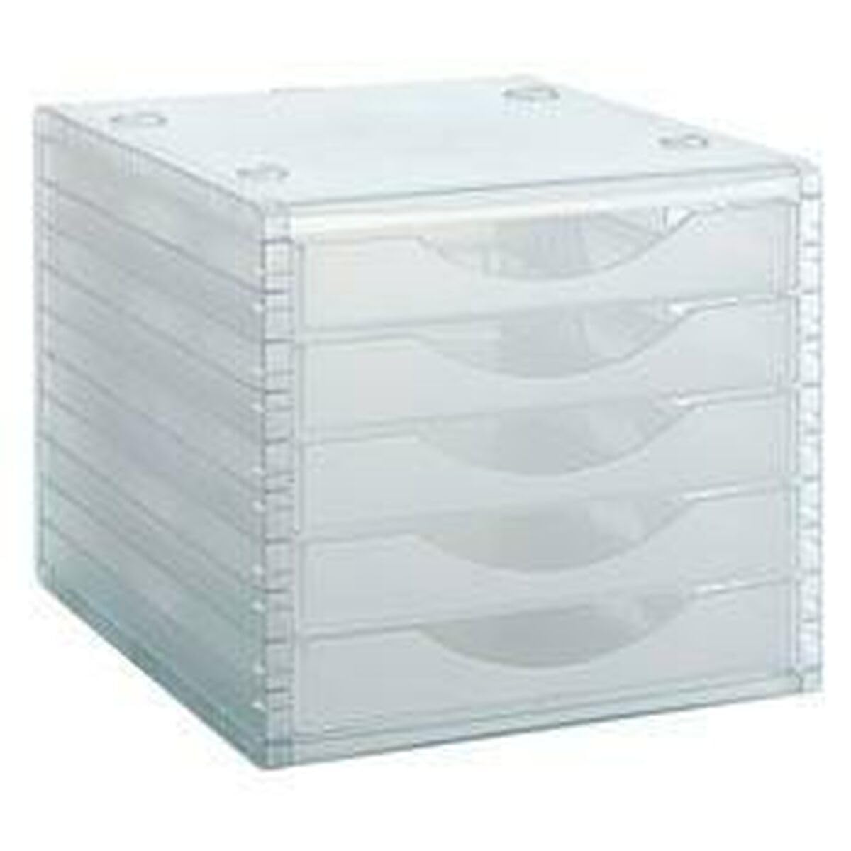 Desktop Drawers File 2000 260 x 270 x 340 mm Stackable 5 Drawers Transparent Translucent
