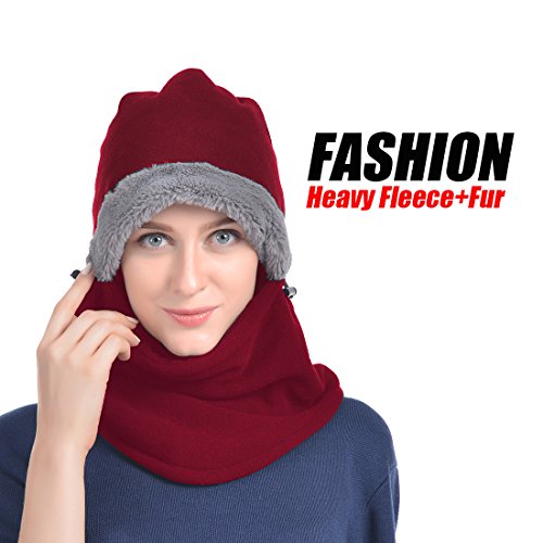 USHAKE Balaclava Women Face MaskWinter Warm Ski Mask Fleece Neck Cover