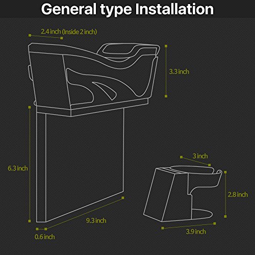 KMMOTORS 'S' Line Coin Side Pocket, Console Side Pocket, Car Organizer (General(with cupholder), Black) - Thumbnail 6