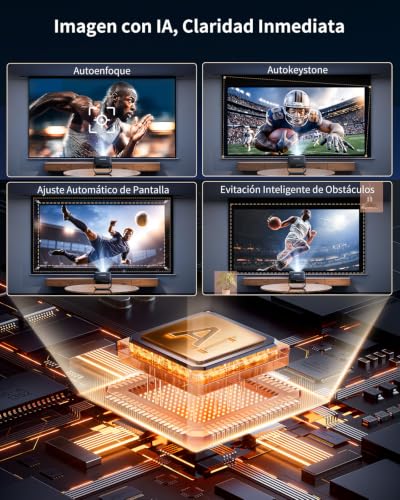 Portable Projector 【Netflix Ready+Direct TV】 Projector 4K App Integrated Auto Focus/Keystone 1080P FHD Native with HDR10, 330° Rotation WiFi Bluetooth Mini Projectors Projector Home Cinema/Outdoor