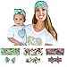PGXT Parent Child Bow Floral Soft Turban Headband Head Wrap Knotted Hair Band 3-Piece Floral