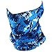 Fishing Mask Camo Headwear - Works as Fishing Sun Mask, Face Shield, Neck Gaiter, Headband, Bandana, Balaclava - Multifunctional Breathable Seamless Microfiber (Blue Tactical)