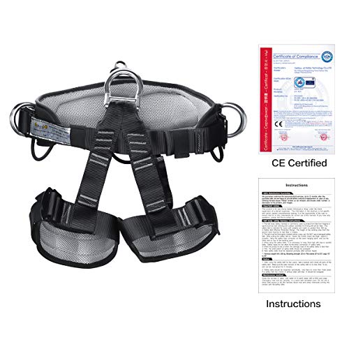 HeeJo Thicken Climbing Harness, Professional Mountaineering Safety Harness/Belt with Magnesium Alloy Connection Ring, Widen Harness for Rock Climbing Outward Bound SRT Fire Rescuing Rappelling - Thumbnail 5