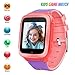 Kids Games Music Camera Smartwatch Phone for Girls Boys Birthday with SOS Call Alarm,1.54 inch Touch Screen Fits for 3-12 Children (RA18_Pink)