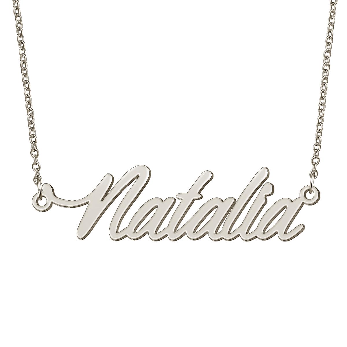 BYBWBL Natalia Name Pendant Necklace Silver Color
