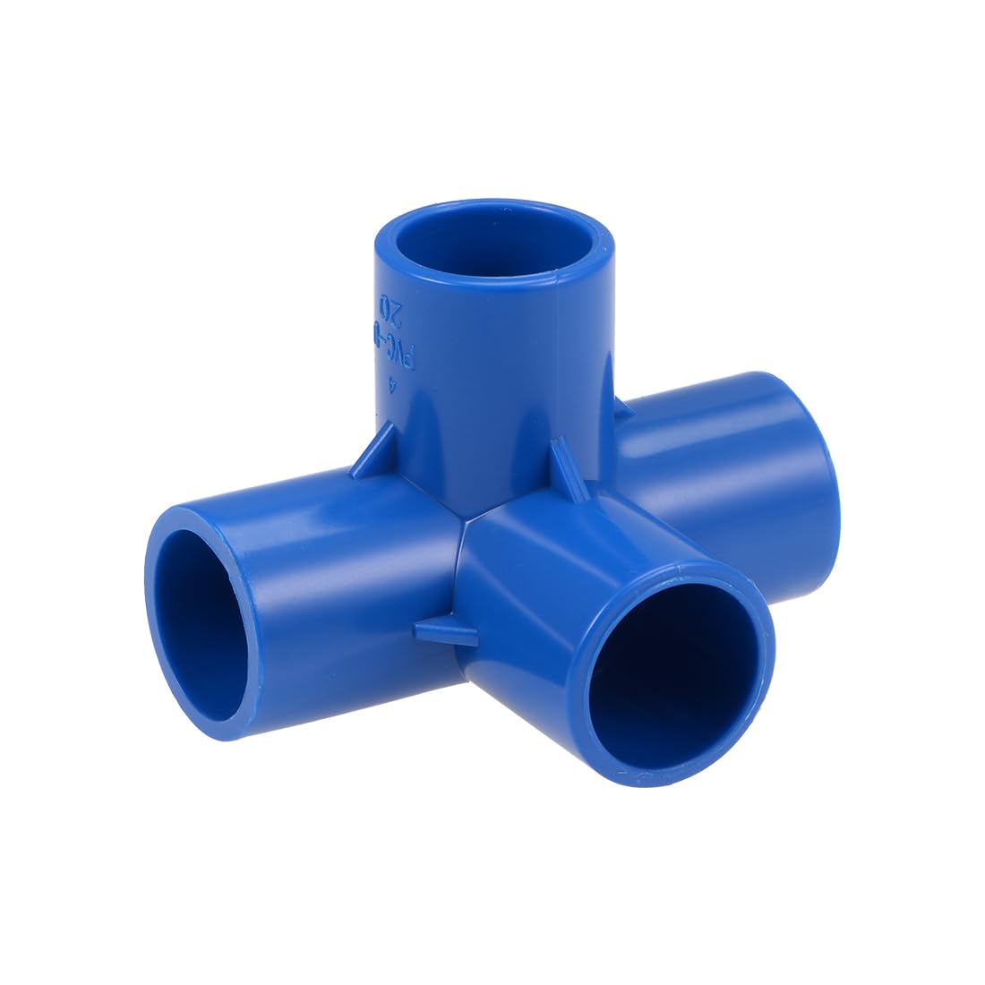 sourcing map 4-Way Elbow Metric PVC Pipe Fitting Furniture Grade 20mm Size Tee Corner Fittings Blue 10Pcs