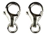 Cousin 2949404 2 Piece Lobster Claw, 7 by 13mm, Sterling Silver