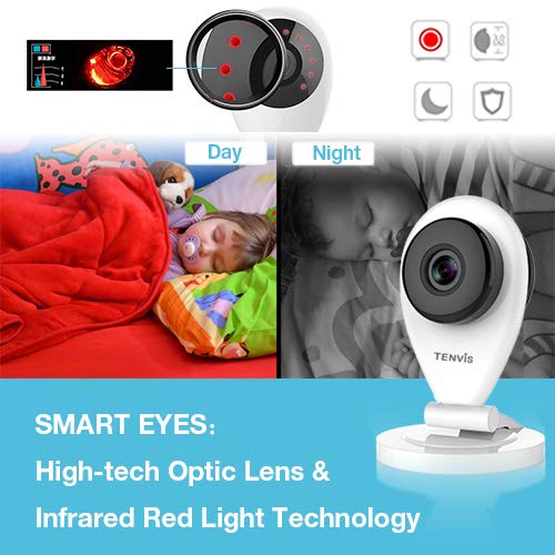 TENVIS Wireless IP Camera - Indoor Security Camera with Night Vision, Two-Way Audio, Motion Detection, Instant Alert, Home Surveillance System with SD Card Slot, 720P for Baby/Pet/Nanny Monitor - Thumbnail 2