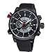WEIDE Multi-functional Waterproof Men's Boys LED Digital Analog Dual Time Display Sports Wrist Watch (Black).