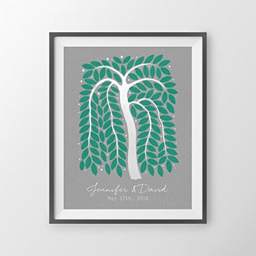 Custom Wedding Guest Book - Willow Tree Wedding Guestbook, guest book alternative to fingerprint tree, wedding gift, wedding art, signatures