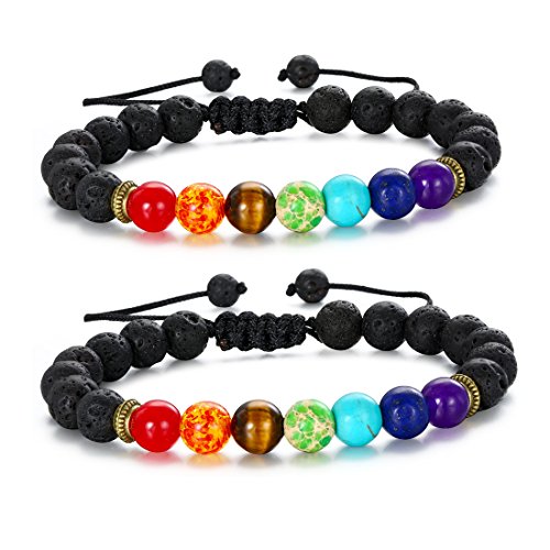 MengPa Beads Bracelets Mens Lava Rock Stone Beaded Anxiety Essential