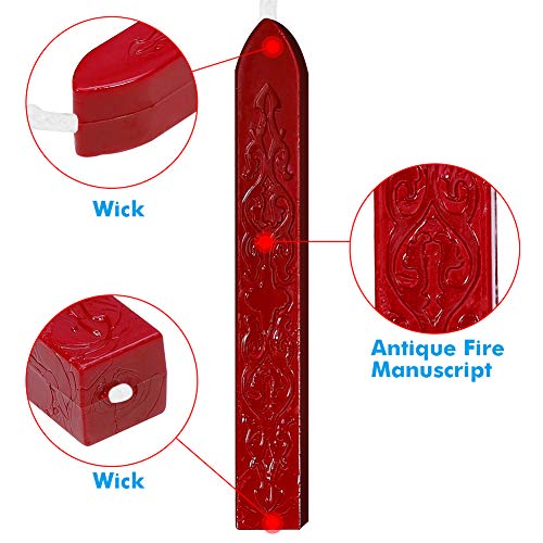 image for Sealing Wax, Anezus 28Pcs Wax Seal Sticks with Wicks for Wax Seal Stam
