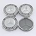 puzhanyou Wheel Center Caps for Mercedes Benz 75mm - Wreath Cover Chrome Emblem (4Pcs) (Black)