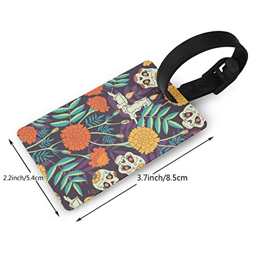 Luggage Tags Marigold Flowers and Candles Travel Baggage ID Suitcase