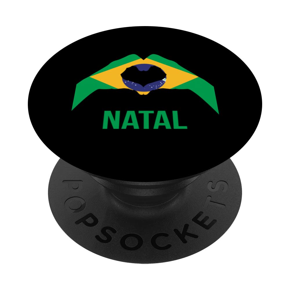 Natal Brazilian City Love Sign Brazil Flag PopSockets Swappable PopGrip
