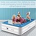 TILVIEW Queen Size Air Mattress, Blow Up Elevated Raised Air Bed Inflatable Airbed with Built-in Electric Pump, Storage Bag and Repair Patches Included, Blue, 2-Year Guarantee