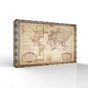 Canvas Wall Art World Maps Pictures Home Wall Decorations for Bedroom Living Room Paintings Canvas Prints Framed - 12x18 inches