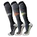 Compression Socks for Men & Women(3 Pairs),15-20mmHg is Best Stockings for Running,Nurses,Athletic,Medical,Pregnancy,Travel-Boost Performance,Blood Circulation&Recover(Multicoloured 10,Large/X-Large)