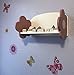bbSmarts Floating Wall Shelf/Bookshelf for Baby Room/Nursery or Kid's Room - Unique Decor - Pink and White Flower Design
