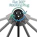 Maximm Cable 6 Feet 360° Rotating Flat Plug Extension Cord/Wire, 3 Prong Grounded Wire 16 Awg Power Cord - Black UL Certified