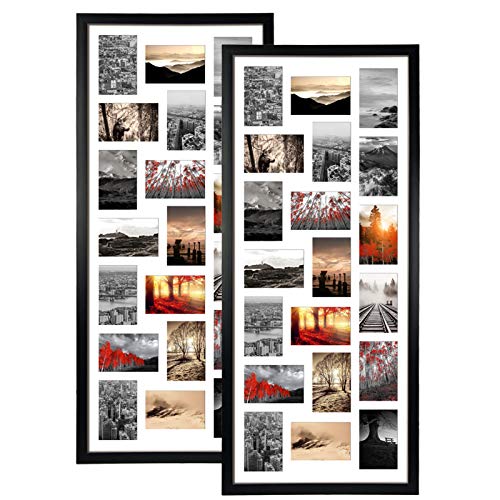 20 Opening 4x6 Collage Picture Frame Set of 2, 18.1x41.3 inches Black