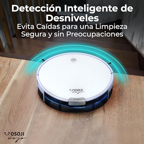 OSOJI Robot Aspiradora y Trapeador 3 en 1 - Aspirador Robótico - Dojo Duo 990 - Conexión WiFi, Filtro HEPA, Poderoso Sistema de Succión, Ultrasilenciosa