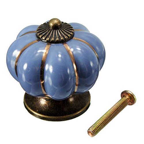 KINGSO Pumpkin Ceramic Door Knobs Drawer Pull Handle Cabinet Cupboard Wardrobe