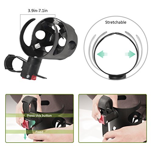 image for AULLY PARK Drink Cup Holder Adapter, 360° Rotation Handle Bar Mount f